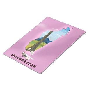 Madagaskar Illustriertes Reiseplakat Notizblock
