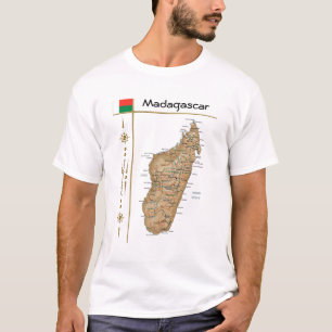 Madagaskar Karte + Flagge + T - Shirt