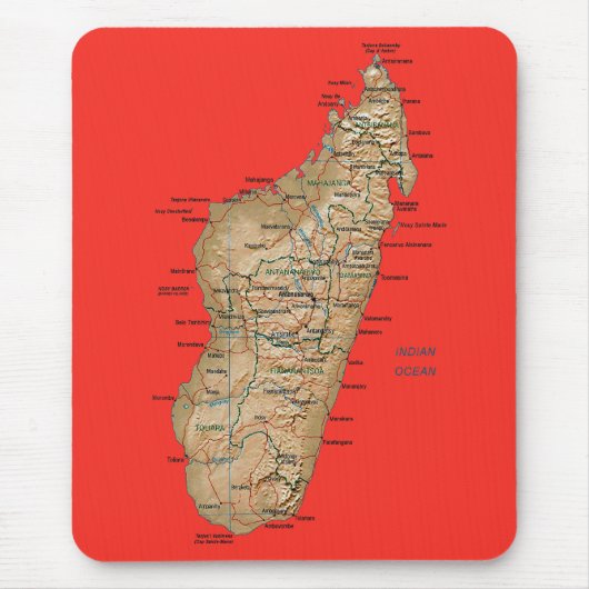 Madagaskar-Karte Mousepad (Vorne)