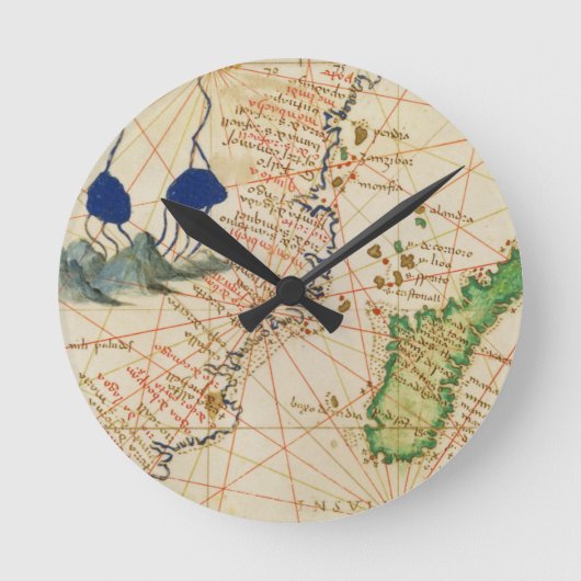 Madagaskar-Karte Runde Wanduhr (Vorderseite)