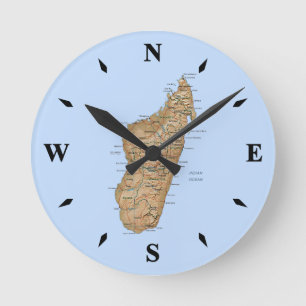 Madagaskar Karte Uhr