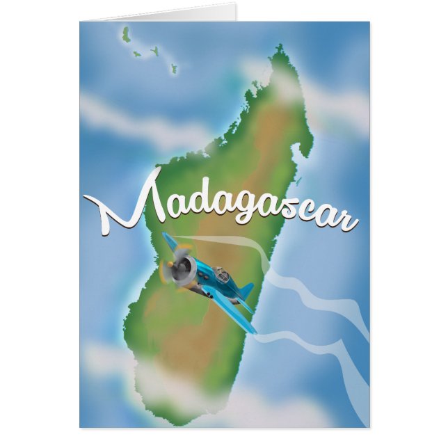 Madagaskar Karte Vintage Reiseplakat. (Vorne)