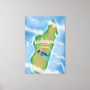 Madagaskar Karte Vintage Reiseplakat. Leinwanddruck
