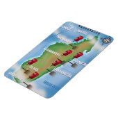 Madagaskar Karte Vintage Reiseplakat. Magnet (Linke Seite)