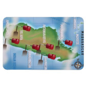 Madagaskar Karte Vintage Reiseplakat. Magnet (Horizontal)