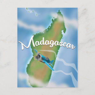 Madagaskar Landscape Vintage Reiseplakat. Postkarte