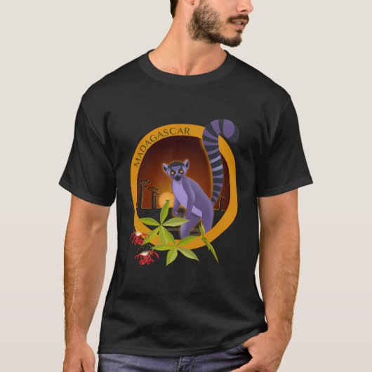 Madagaskar Lemure und Baobab bei Sunset T-Shirt (Vorderseite)