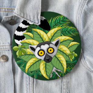 Madagaskar-Lemuren im Exotischen Dschungel Button