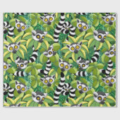 Madagaskar-Lemuren im Exotischen Dschungel Geschenkpapier (Flach)