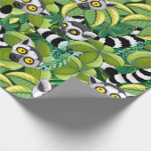 Madagaskar-Lemuren im Exotischen Dschungel Geschenkpapier (Ecke)