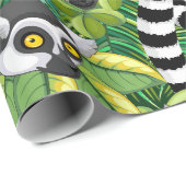 Madagaskar-Lemuren im Exotischen Dschungel Geschenkpapier (Rolleneckpunkt)