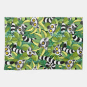 Madagaskar-Lemuren im Exotischen Dschungel Geschirrtuch (Horizontal)