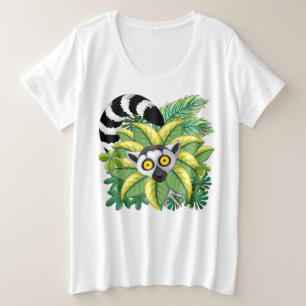 Madagaskar-Lemuren im Exotischen Dschungel Große Größe T-Shirt
