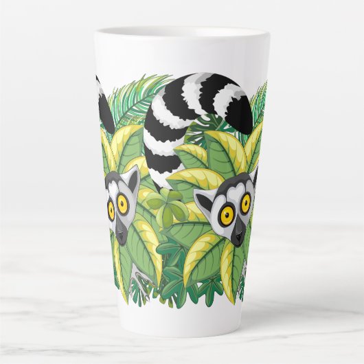 Madagaskar-Lemuren im Exotischen Dschungel Milchtasse (Vorderseite)