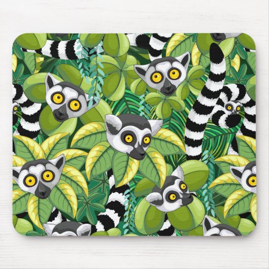 Madagaskar-Lemuren im Exotischen Dschungel Mousepad (Vorne)