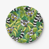 Madagaskar-Lemuren im Exotischen Dschungel Pappteller (Vorderseite)