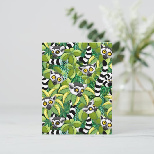 Madagaskar-Lemuren im Exotischen Dschungel Postkarte (Stehend Vorderseite)