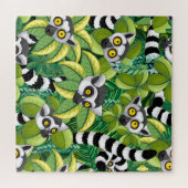 Madagaskar-Lemuren im Exotischen Dschungel Puzzle (Horizontal)