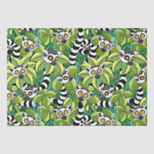 Madagaskar-Lemuren im Exotischen Dschungel Seidenpapier