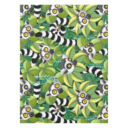 Madagaskar-Lemuren im Exotischen Dschungel Tischdecke (Vorderseite)