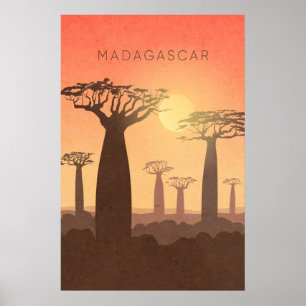 Madagaskar Minimal Reiseplakat Poster