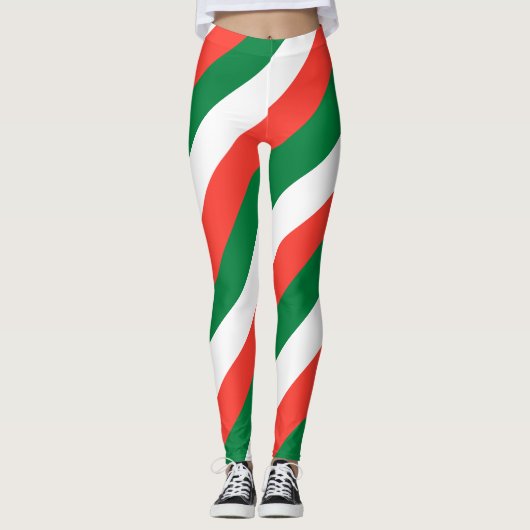 Madagaskar - Nationalfarben der Flaggen Diagonal g Leggings (Vorderseite)