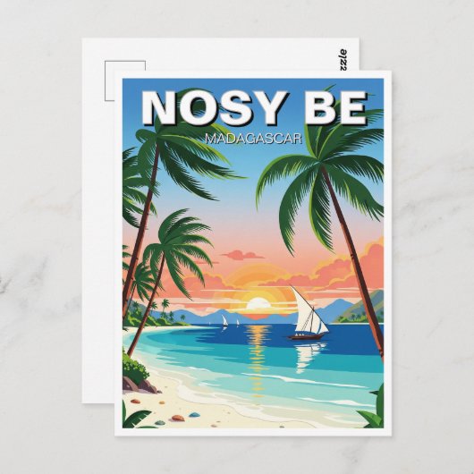 Madagaskar Nosy Be Travel Postkarte (Vorne/Hinten)