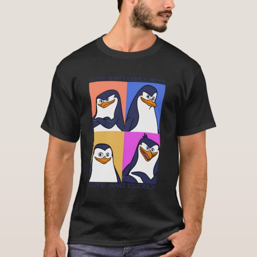 Madagaskar-Pinguine, Niedlich und knuddelig Text-P T-Shirt (Vorderseite)