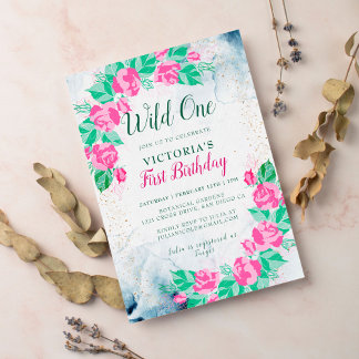 Madagaskar Pink Periwinkle Blume Geburtstag Einladung