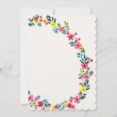 Madagaskar Pink Periwinkle Blume Wreath Wedding Einladung (Rückseite)