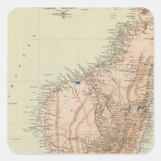 Madagaskar Quadratischer Aufkleber (Vorderseite)