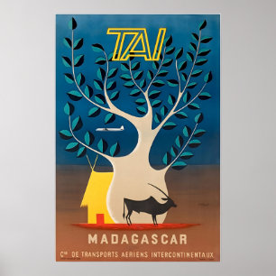Madagaskar Reiseplakat Afrika Kunst Afrikanischer Poster