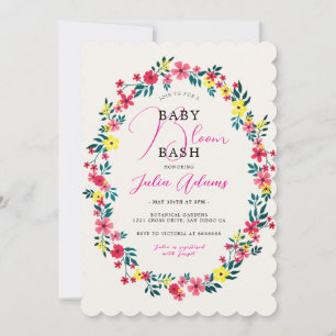 Madagaskar Rosa Immergrün Blumen Baby Shower Einladung