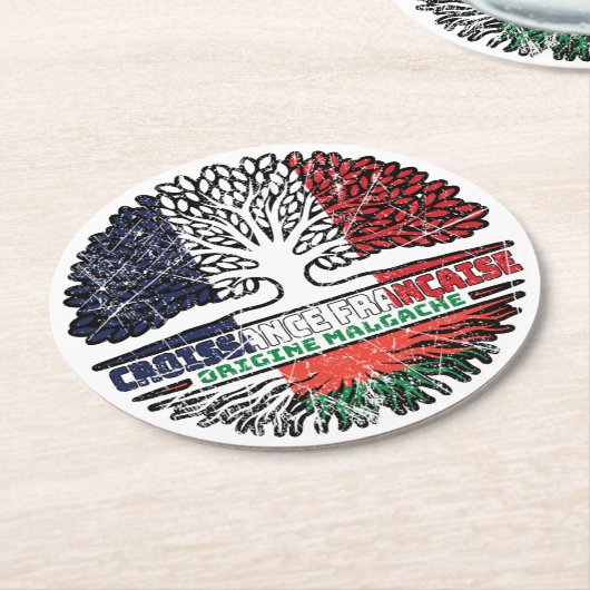 Madagaskar Runder Pappuntersetzer (Angewinkelt)