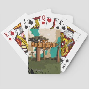 Madagaskar Vintage-Reiseposter Spielkarten