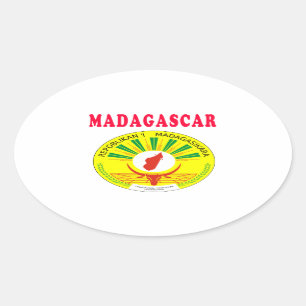 Madagaskar-Wappen Ovaler Aufkleber