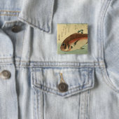 Madai oder Red Tai - Hiroshige japanische Fischdru Button (Beispiel)