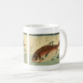 Madai oder Red Tai - Hiroshige japanische Fischdru Kaffeetasse (VorderseiteRechts)
