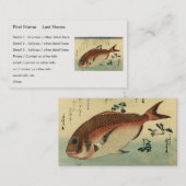 Madai oder Red Tai - Hiroshige japanische Fischdru Visitenkarte (Vorne/Hinten)