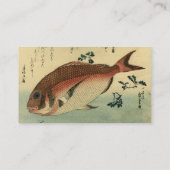 Madai oder Red Tai - Hiroshige japanische Fischdru Visitenkarte (Rückseite)