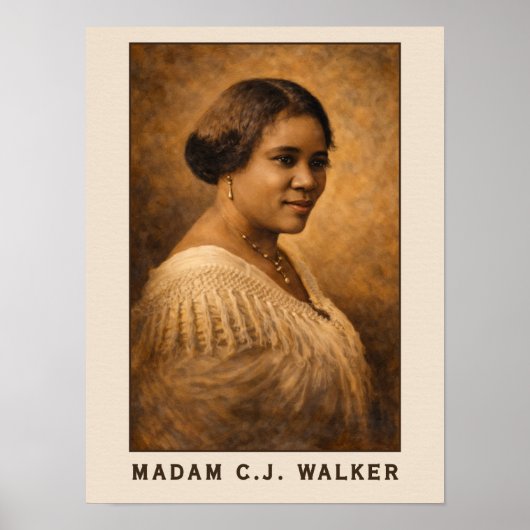 Madam C.J. Walker Portrait Art Poster (Vorne)