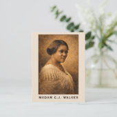 Madam C.J. Walker Portrait Art Postkarte (Stehend Vorderseite)