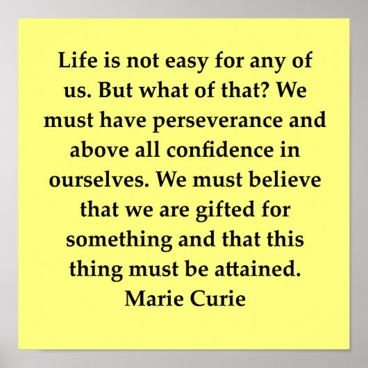 Madam-Marie-Curie-Zitat Poster (Vorne)