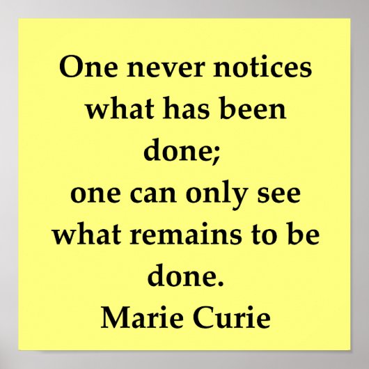 Madam-Marie-Curie-Zitat Poster (Vorne)
