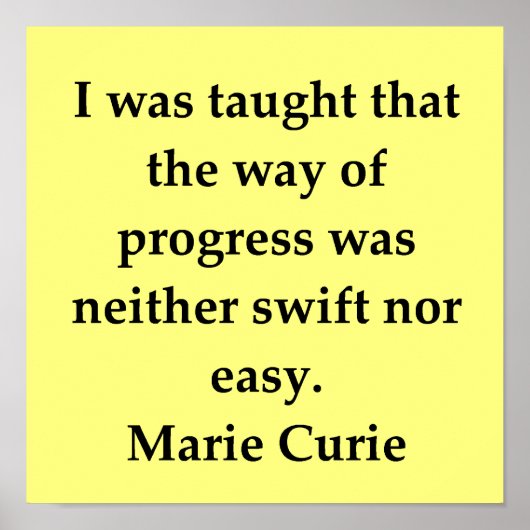 Madam-Marie-Curie-Zitat Poster (Vorne)