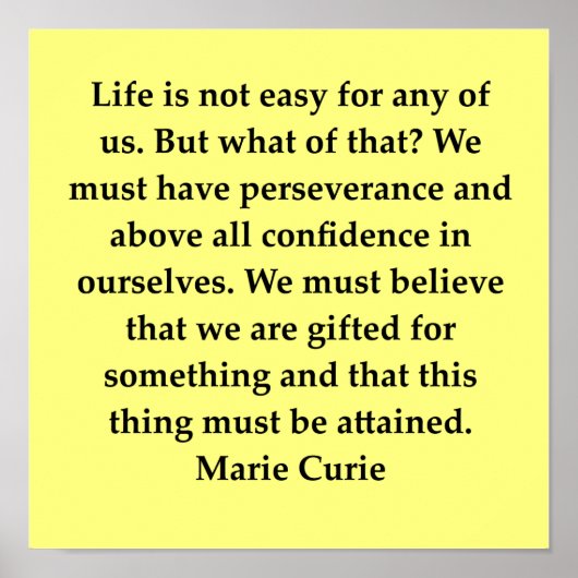 Madam-Marie-Curie-Zitat Poster (Vorne)