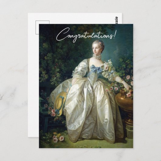 Madame Bergeret 1766 Boucher Herzlichen Glückwunsc Postkarte (Vorne/Hinten)
