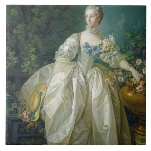 Madame Bergeret, C. 1766 (Öl auf Leinwand) Fliese (Vorderseite)