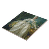 Madame Bergeret, C. 1766 (Öl auf Leinwand) Fliese (Seite)