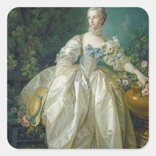Madame Bergeret, c. 1766 (Öl auf Leinwand) Quadratischer Aufkleber (Vorderseite)